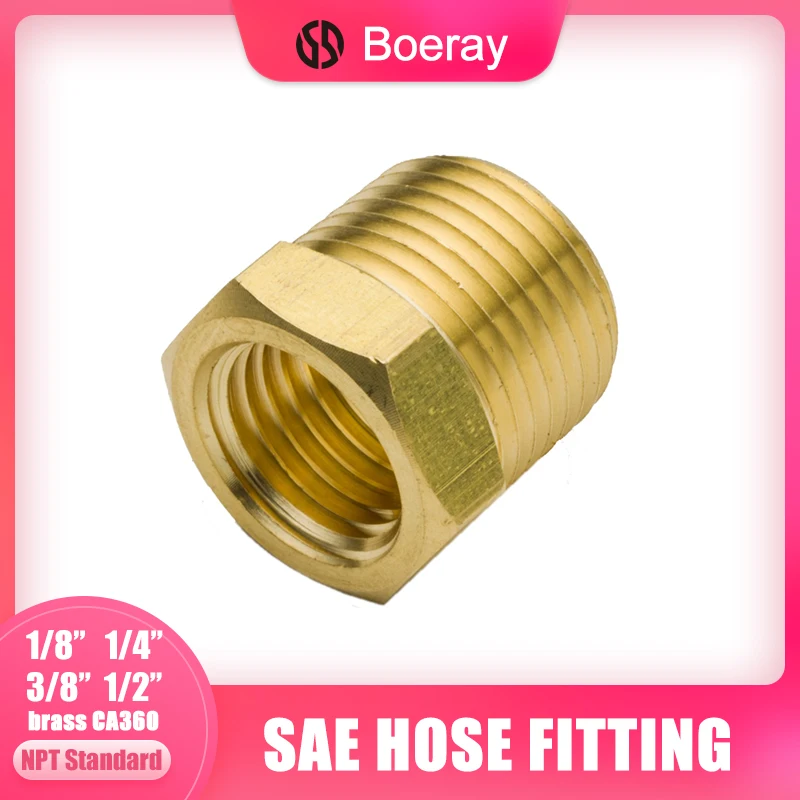 2 шт. 1/" x1/8" 3/" x1/8" 3/" x1/4" 1/" x1/8" 1/" x1/4" 1/" x3/8" NPT штекер женский латунный трубный фитинг шестигранный редуктор втулка 3220