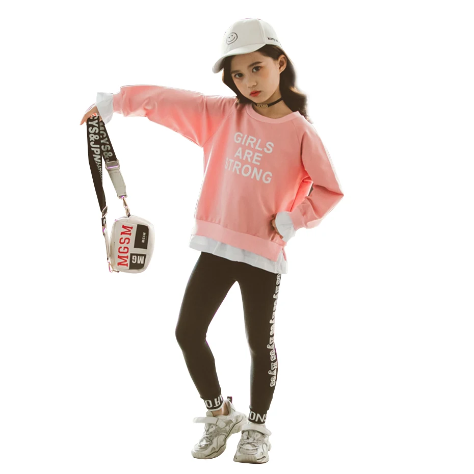 Комплекты одежды для девочек Толстовка и леггинсы детская одежда на весну осень