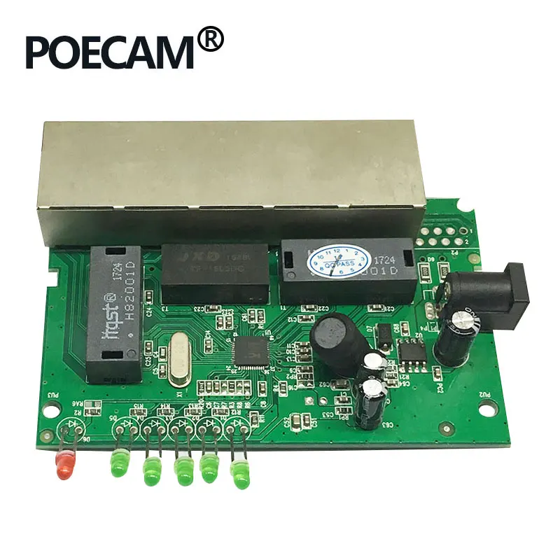 5 Порты и разъёмы 10/100 Мбит/с пассивной коммутатор питания через ethernet 12V 15V 18V 24V