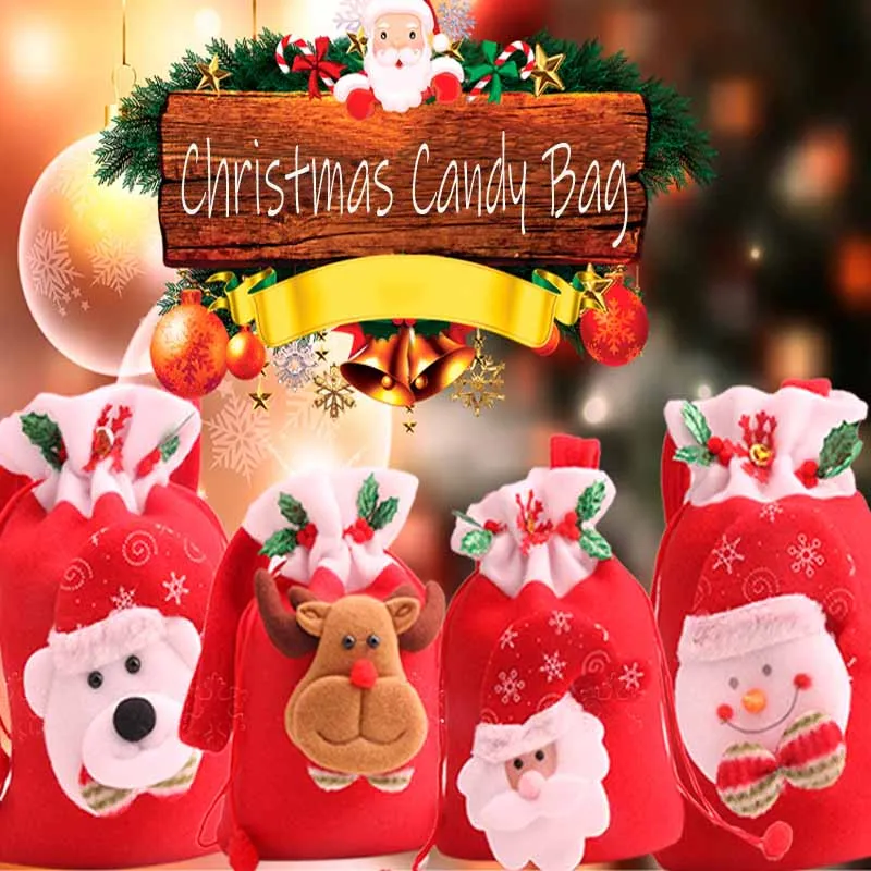 

24 шт./лот рождественские подарочные пакеты, банка для конфет, бутылка для хранения, сумка для Санта-Клауса, милые рождественские коробки для ...