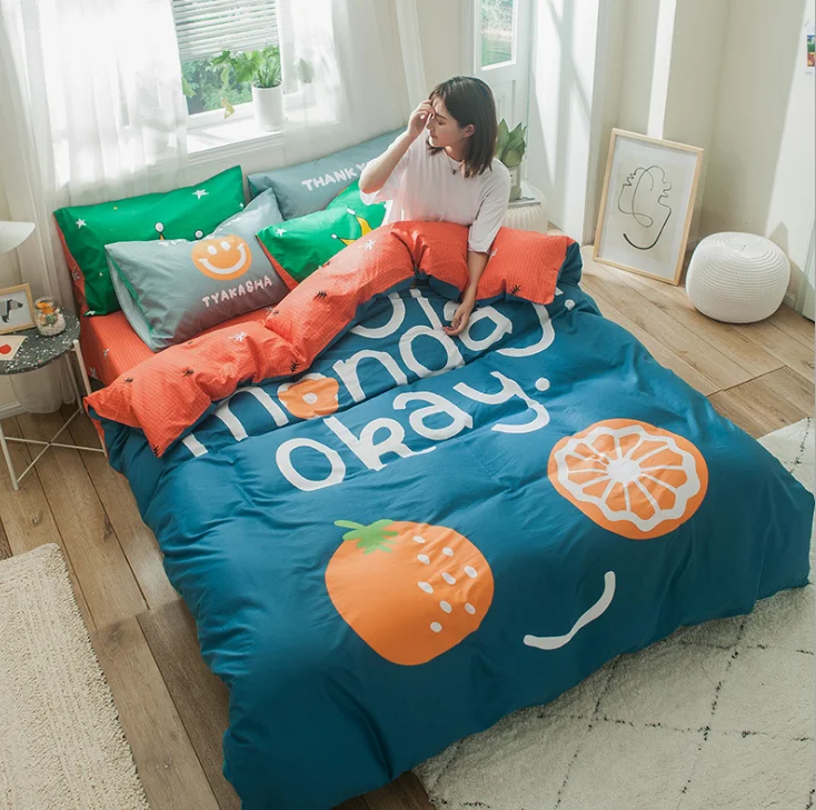 Комплект хлопковой кроватки из 3 предметов постельное белье для принцессы с