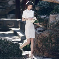 summer little fresh girl improved cheongsam short chinese style dress