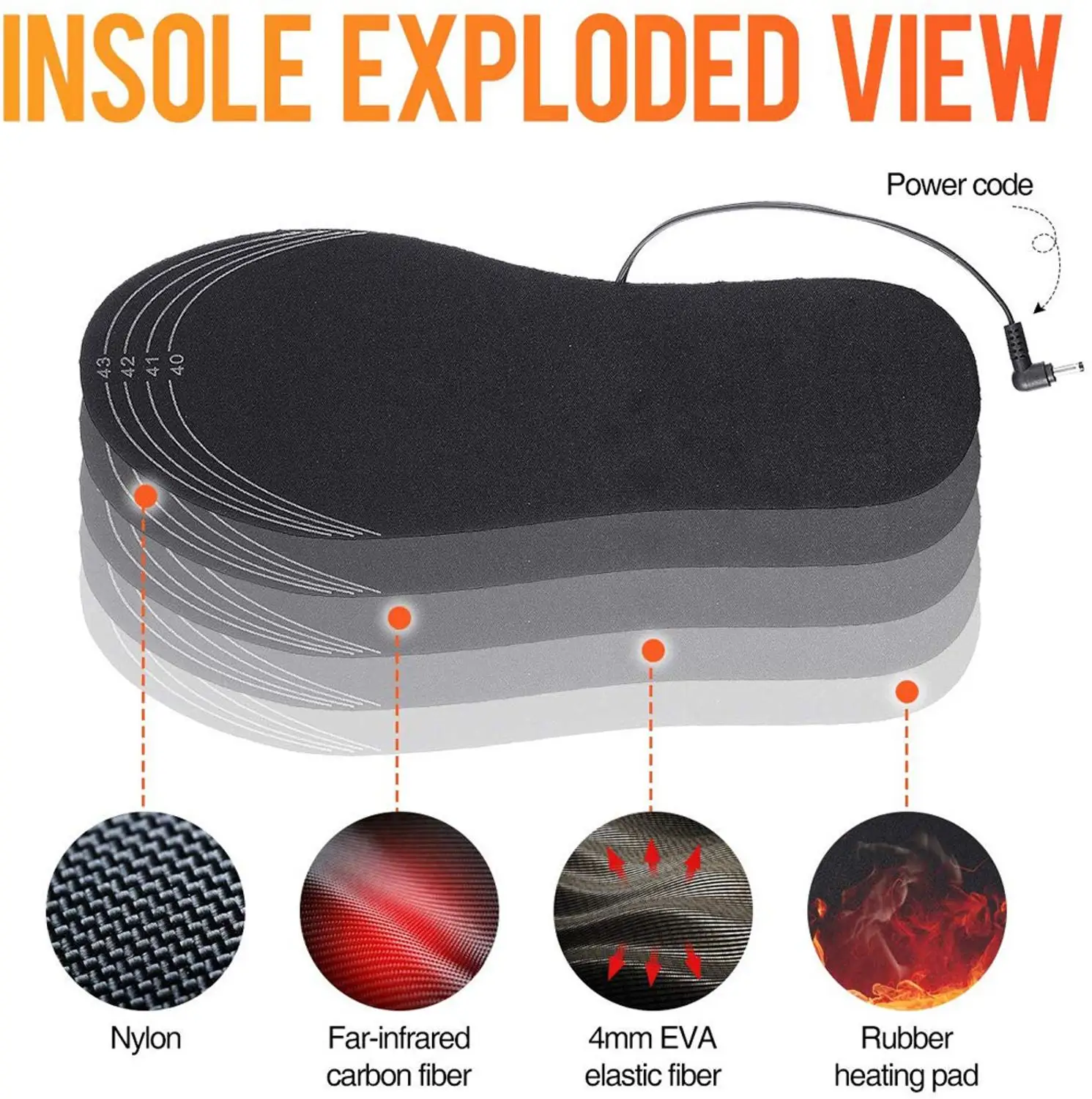 

USB Heated Shoe Insoles Feet Warm Sock Pad Mat Electrically Heating Insoles Washable Warm Thermal Insoles Unisex WJ014