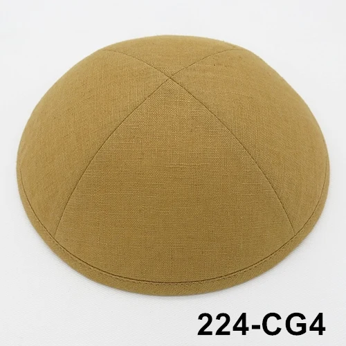 224CG4 При покупке более 5 лотов(50 шт.) будет 10% скидка tkippot Kippa Linen KippahLine19cm Yarmulke Beanies JewishSkullies - Цвет: 224CG4
