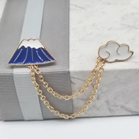 mount fuji cloud brooch enamel lapel pin metal clothes badge jacket hat backpack jewelry accessories gift for kidsfriends