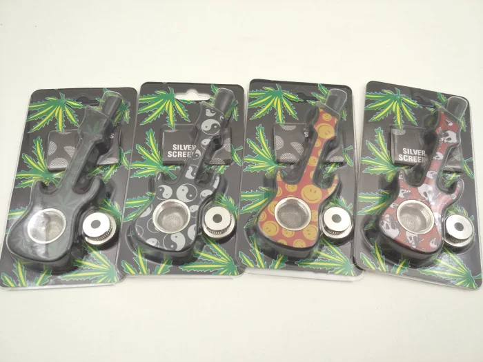 Новинка 1 шт. модная новинка металлическая курительная трубка в форме гитары