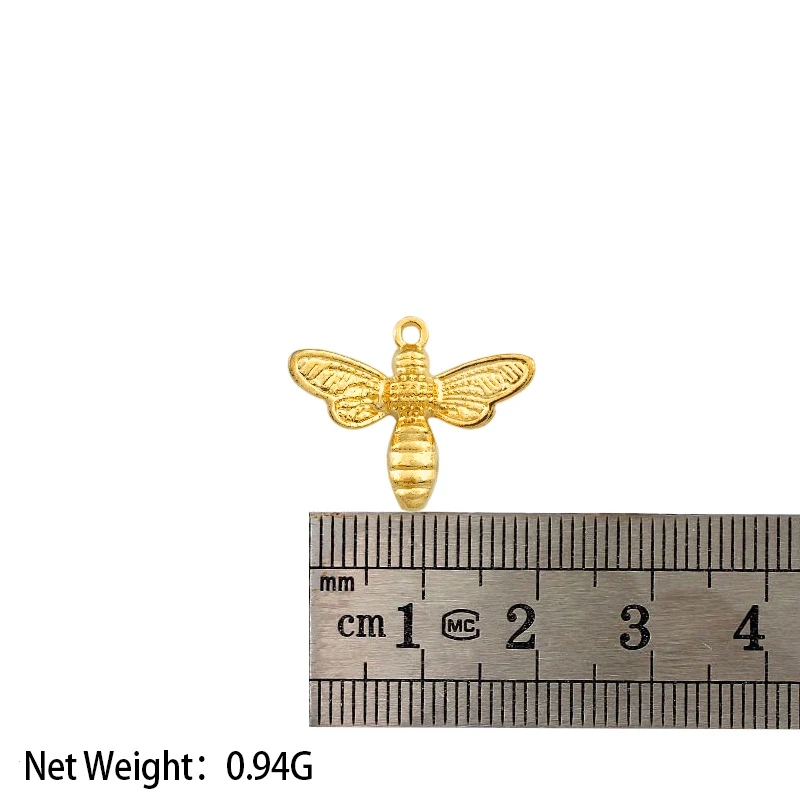 

Gold Color Alloy Cute Bee Charms 19*16mm Metal Honeybee Insect Pendant Wholesale For Fashion Jewelry Accessories DIY Earrings