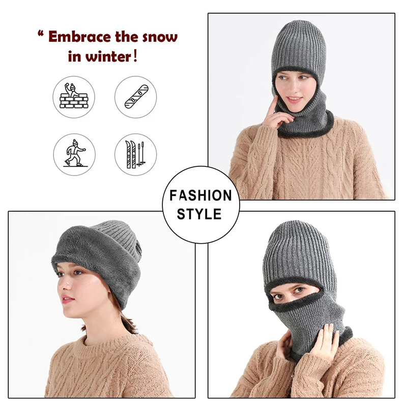 1Pcs BYEPAIN Winter Face Mask 3-in-1 Cold Weather Beanie with Flexible Neck Guard for Outdoor Sports Cycling Motorcycle Ski | Красота и