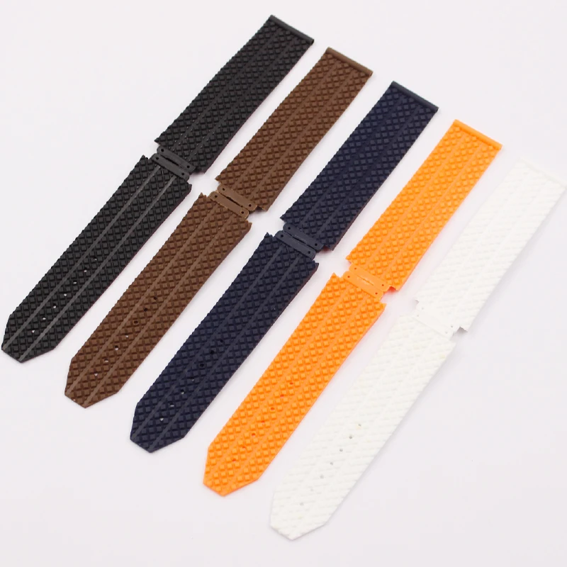 Watch Accessories 17mmx25mm Suitable for HUBLOT Series Women's Silicone Strap 22mm Folding Buckle Rubber Men's Sports Strap