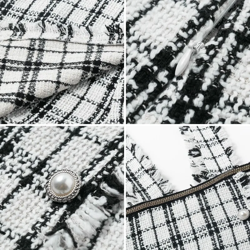 MissyChilli Сексуальная твидовая Осенняя юбка с высокой талией брюки женские