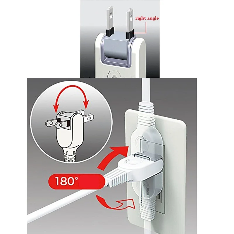 US Японская розетка двухштырьковая Поворотная вилка американский стандарт