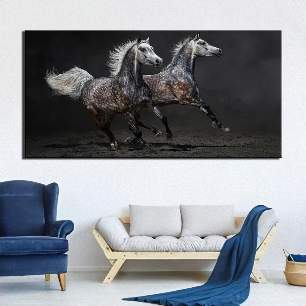 

1 Panel Black Horse Poster Art Paintings Canvas Poster Print Animal Picture Home Decor Wall Art Photo For Living Room