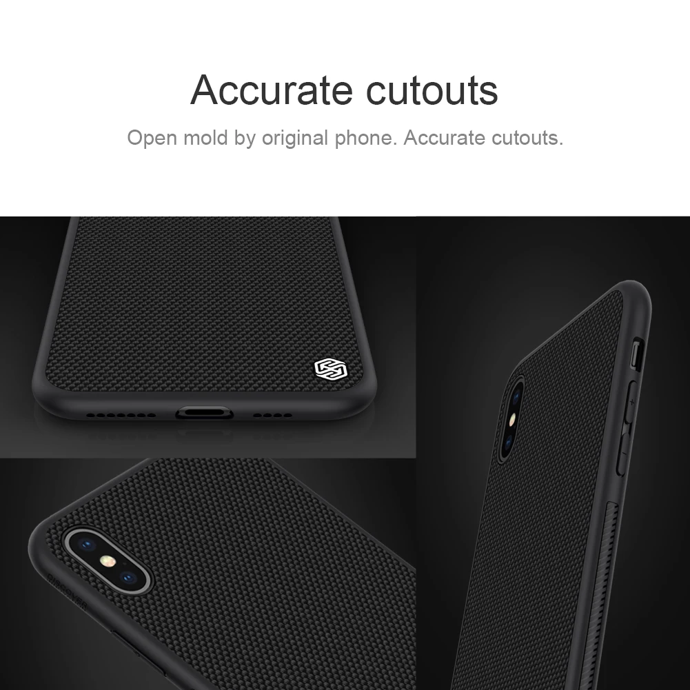 for iPhone Xr Xs Max X Case Nillkin Textured Nylon Fiber Durable Non-slip Soft TPU Shockproof Cover for Apple iPhoneX Funda Capa