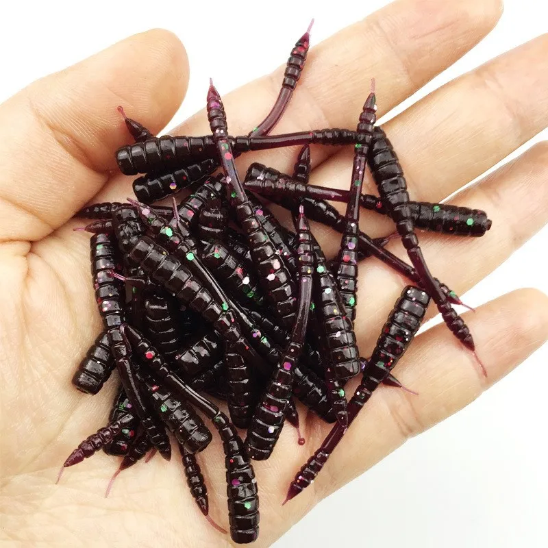 

10Pcs/Lot New Hot Sale Red Worm Soft Fishing Lure 4cm 0.4g with Salt Smell Fishy Smell Artificial Silicone Bait Fishing Tackle