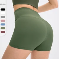 seamless high waist shorts women tight elastic solid yoga shorts breathable sport cycling shorts female quick dry gym shorts