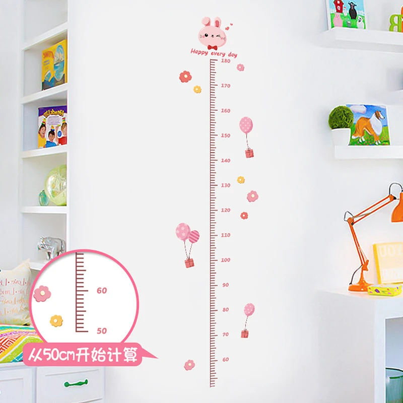 1PC Cartoon Animal Measure Wall Stickers For Kids Rooms Height Chart Ruler Decals Nursery Home Decor | Дом и сад