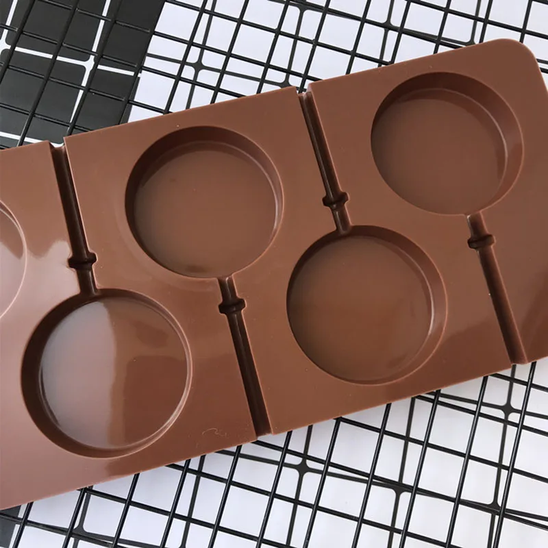 5 полостей круглые леденцы силиконовые формы для выпечки торта конфет шоколадное