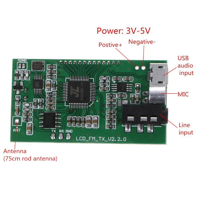 DSP PLL 87 108 МГц цифровой беспроводной микрофон Стерео FM передатчик Модуль