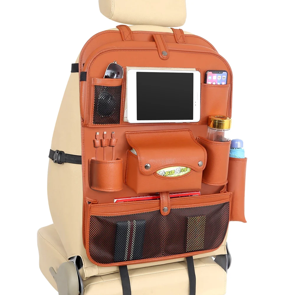 Из искусственной кожи мульти автомобильная сумка для хранения на заднем сиденье