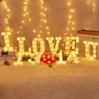 Светящиеся буквы 22 см, светодиодная лампа с большими цифрами для свадьбы, дня рождения, вечеринки, светящиеся алфавиты, домашний декор