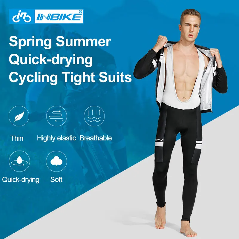Комплект велосипедной одежды INBIKE футболка с длинным рукавом гелевые штаны