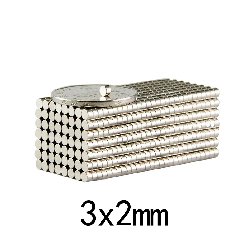 

20~3000pcs 3x2 Search Minor Diameter Magnet 3mm x 2mm Bulk Small Round Magnets 3x2mm Neodymium Disc Magnets 3*2 strong magnetic