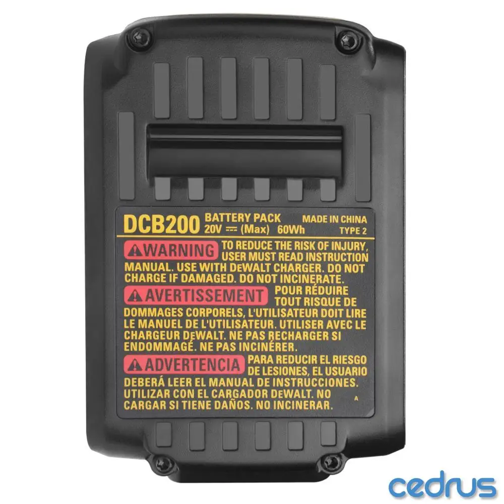 

Cedrus 20V 3.0Ah 6.0Ah DCB200 Replacement Li-ion Battery for DeWalt MAX XR DCB205 DCB201 DCB203 power tool Batteries