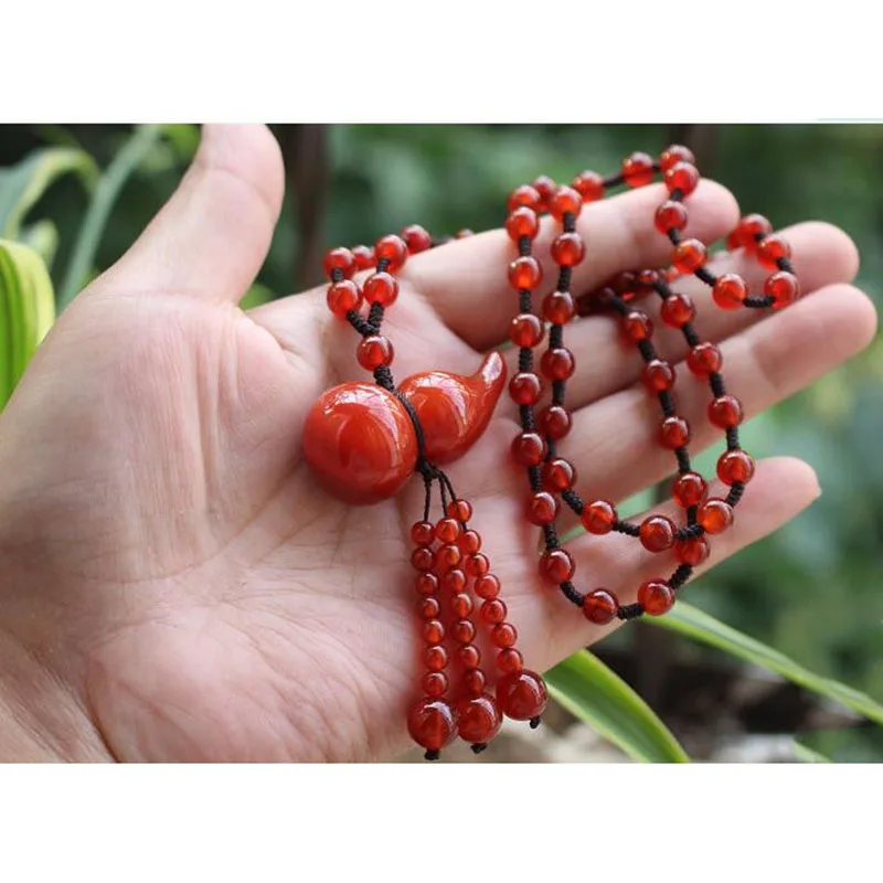 Нефритовое ожерелье цепочка для свитера натуральный красный агат и бусины их