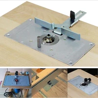 2351208mm router table insert plate woodworking benches aluminium wood router trimmer models engraving machine with ring tools
