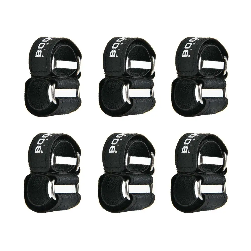 Black-6pcs Бум Рыбалка RB2 10 шт. приманка ремень ремни или удочки держатель Галстуки безопасные слинги Карп Инструмент снасти коробки аксессуары - Цвет: Black-6pcs
