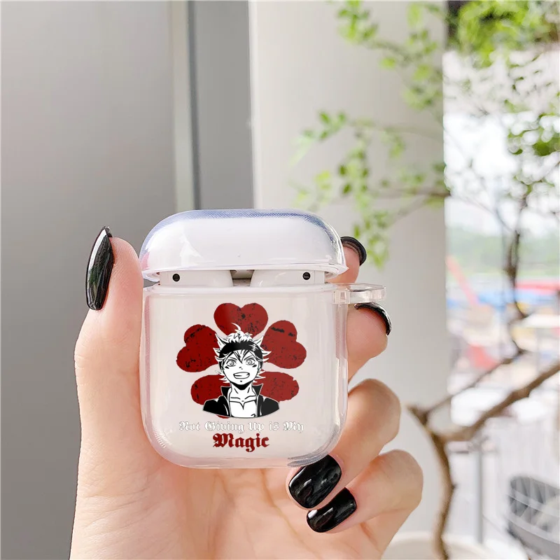 Силиконовый чехол популярный черный клевер аниме для Apple airpods Аксессуары