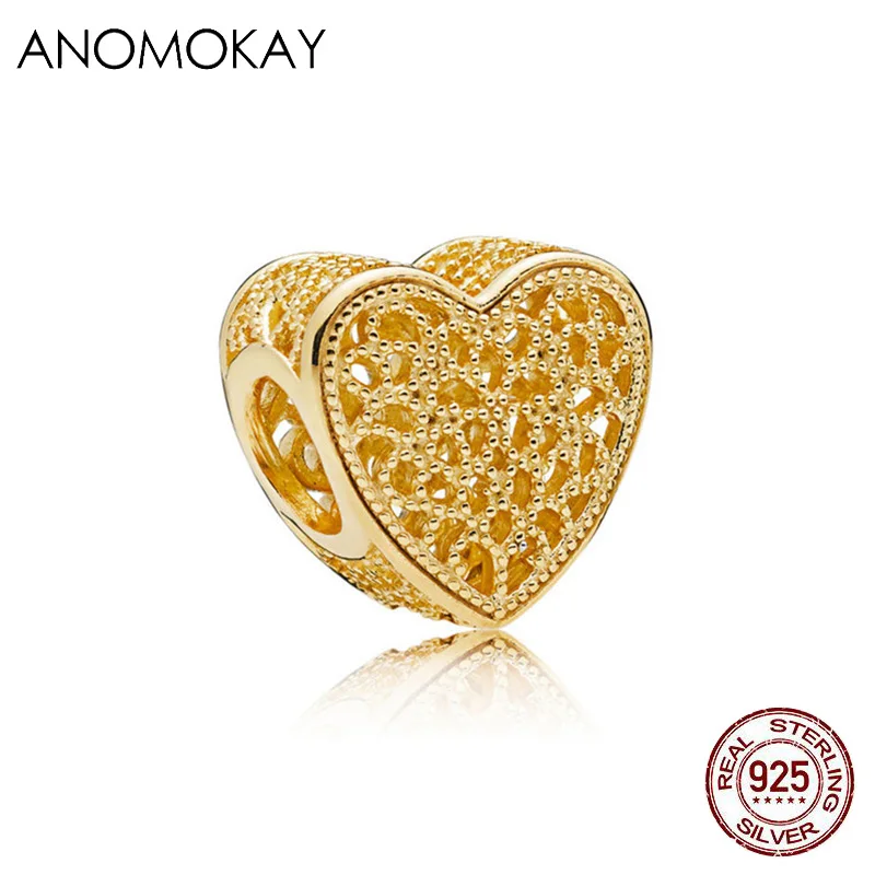 CYZZ4811-JS20 Anomookay, Стерлинговое Серебро 925 пробы, смешанный стиль, золотой цвет, подвески, подвеска из бисера, подходит для браслета Пандора, лучший сделай сам, ювелирное изделие, подарок - Цвет: CYZZ4811-JS20