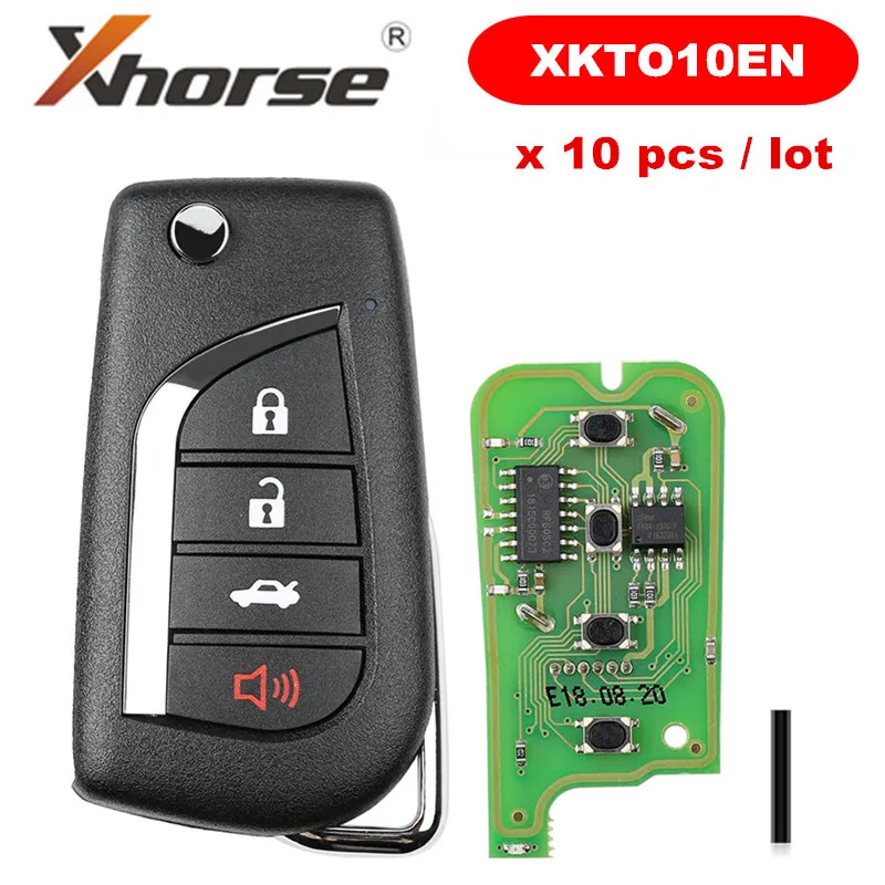 XHORSE XKTO10EN для Toyota Стиль (Flip 4BTN) проводной универсальный пульт брелок 4 кнопки VVDI