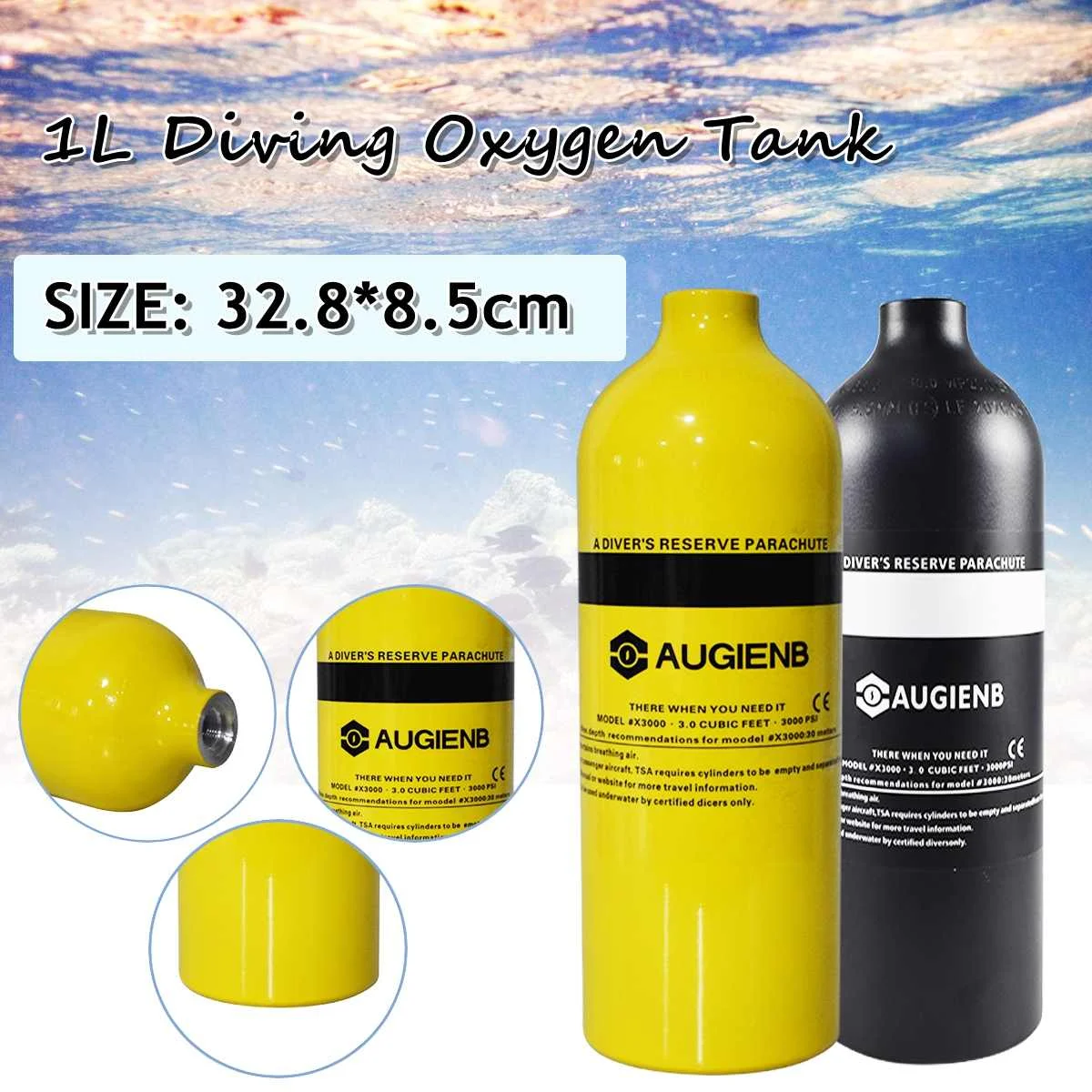 AUGIENB 0.5L / 1L цилиндр для подводного плавания мини кислородный резервуар респиратор