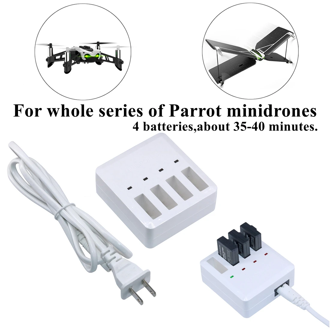 Зарядное устройство параллельное для аккумулятора летающих попугаев мини