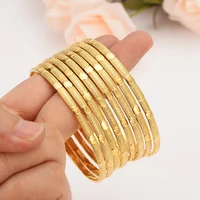 4pcs dubai india gold bangles women men bracelets african european ethiopia girls kids jewelry bride bangles gift anklet