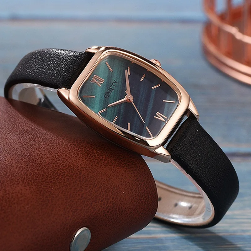 Новинка горячая распродажа наручные часы трендовые PU ремешок квадратная головка
