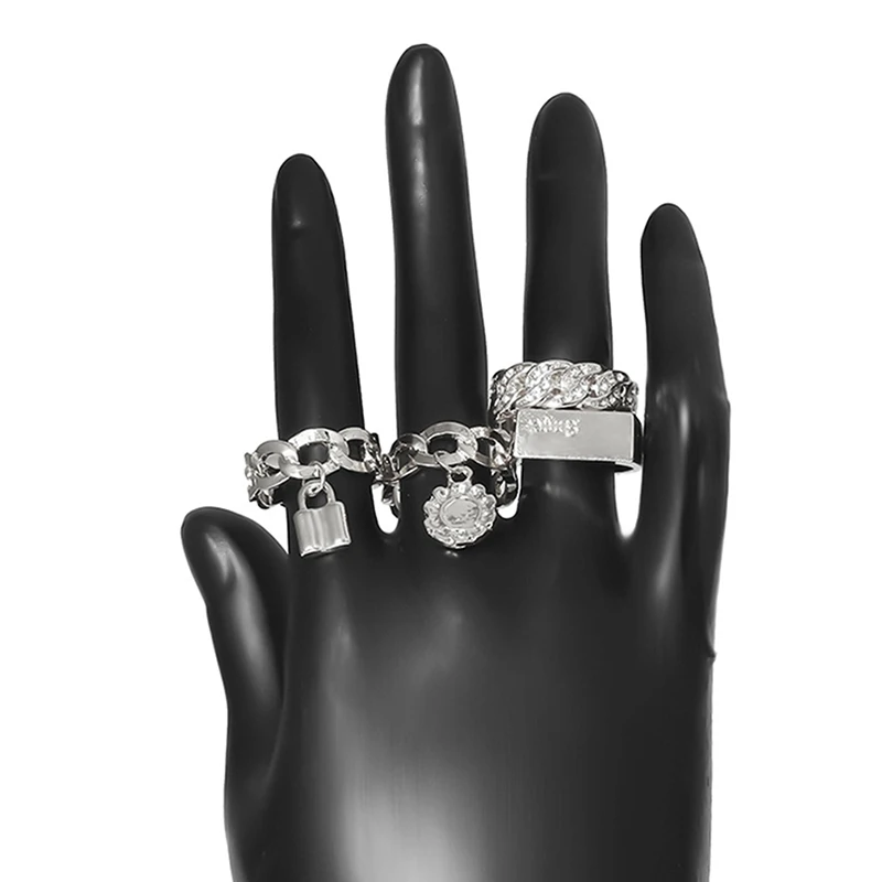 Женское кольцо с подвеской в виде висячего замка 4 шт./компл. | Украшения и