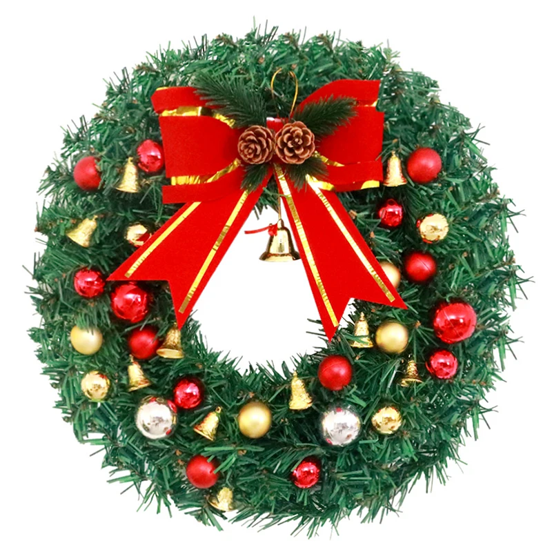 

Рождественский знак приветствия, классический сезонный венок, круглая входная дверь, украшение для рождевечерние, 30 см LBShipping