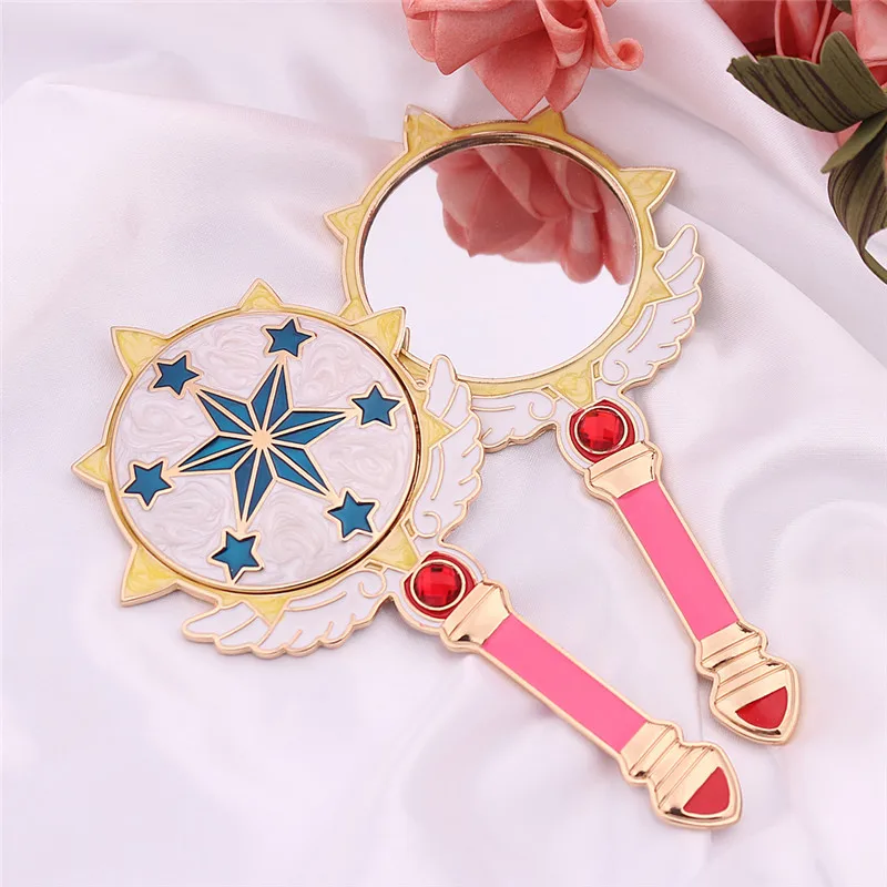 Мультяшное Cardcaptor Sakura симпатичное зеркало для макияжа, косметическое металлическое высококачественное зеркало для макияжа, ручное крепление, зеркала для путешествий, для поклонников девушек и девушек