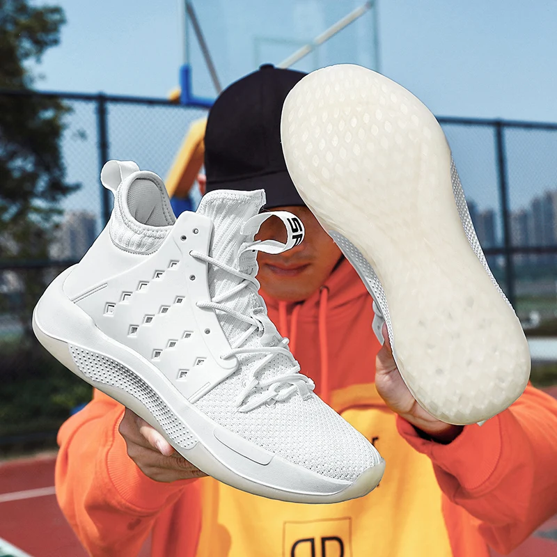 

Autumn and winter new high top men's basketball shoes outdoor leisure trend running middle top men's sports shoes