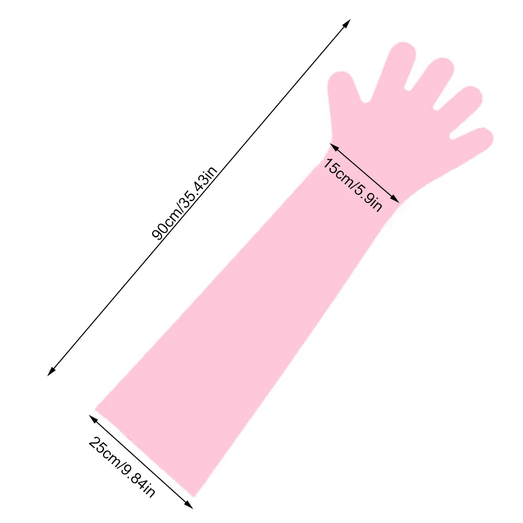 

50Pcs/100Pcs Disposable Long Arm Gloves Plastic Film Gloves for Cooking Cleaning Farm