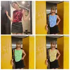 Женская блузка с корсетом Mall Goth, желтая, летняя, 2021