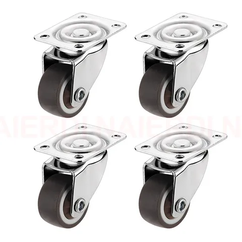 4pcs naierdi muebles de 1 a 2 pulgadas colchones de goma suave rueda universal rueda giratoria rueda de rodillo para la plataforma accesorio de tranvía