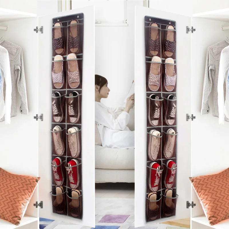 Горячие двери висячие 12 Сетки нетканого материала хранения сумки Висячие обувь