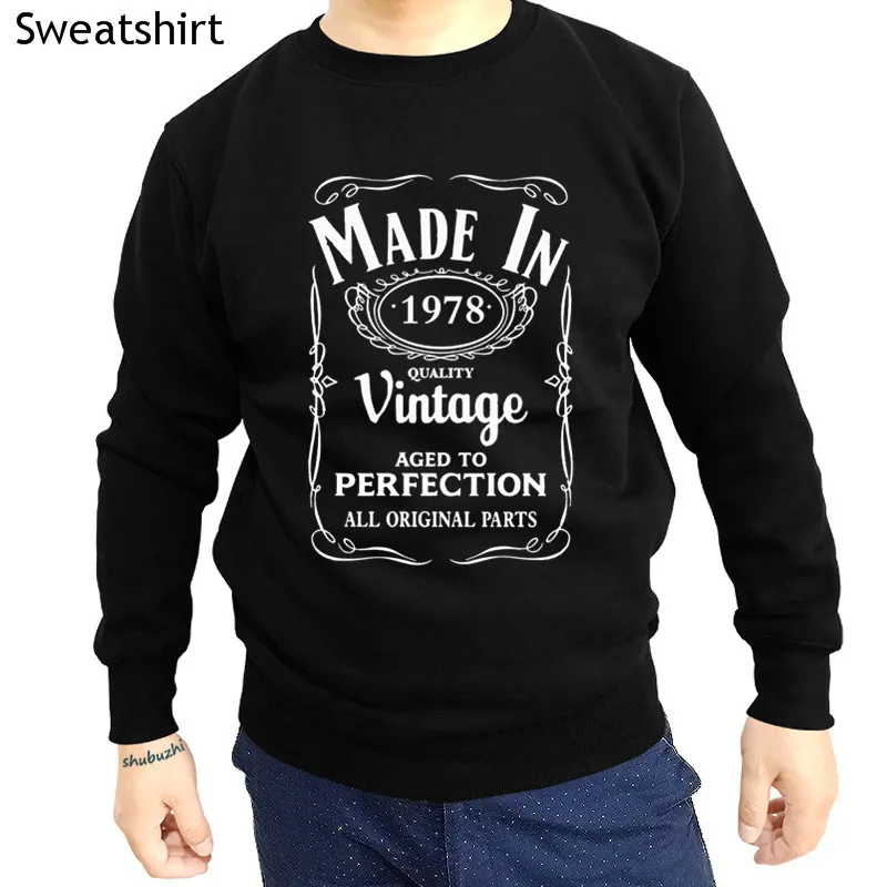 

mens cotton sweatshirt fashion male hoodies Made in 1978 hoody Born 40th Year Birthday Age Present Vintage shubuzhi brand tops