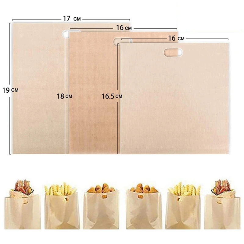 12 упаковок тостерных мешков многоразовые-3 размера антипригарные мешки для