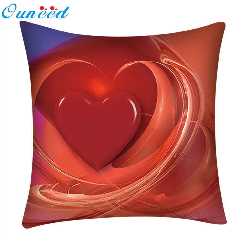 

Ouneed Sofa cushion cover Flame love heart print Polyester Decorative Pillowcase animeative cojines almofadas drop ship 2021 New