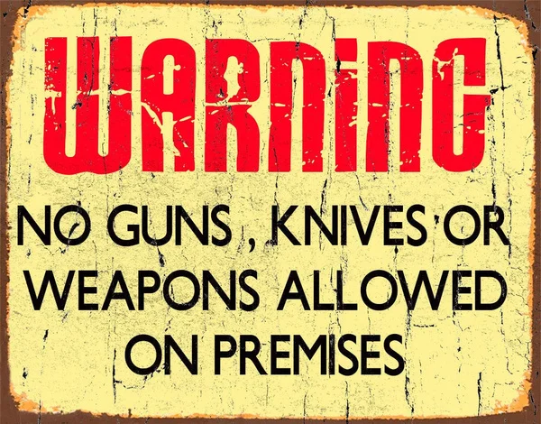 

Warning No Guns on Premises Metal Tin Sign Poster Wall Plaque