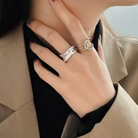 fashion personality retro geometric open ring cross glossy couple ring tail ring index finger ring jewelry gift